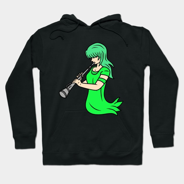 Clarinetist girl Hoodie by Andrew Hau